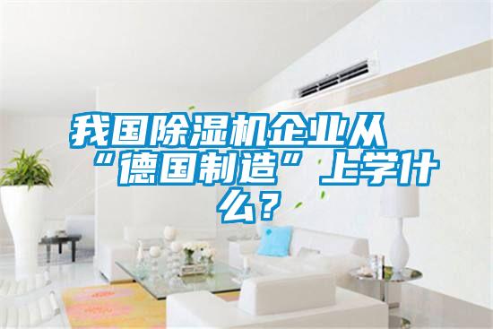 我國除濕機企業從“德國制造”上學什么？