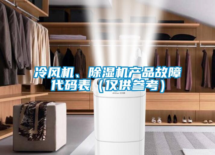冷風機、除濕機產品故障代碼表（僅供參考）