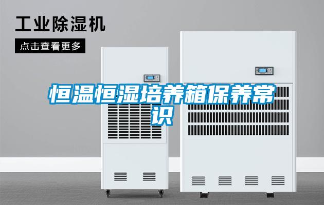恒溫恒濕培養箱保養常識