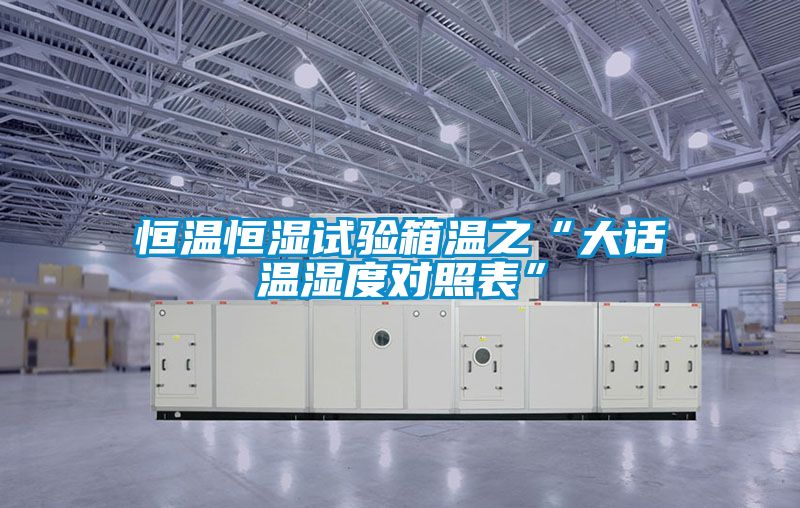 恒溫恒濕試驗(yàn)箱溫之“大話溫濕度對照表”
