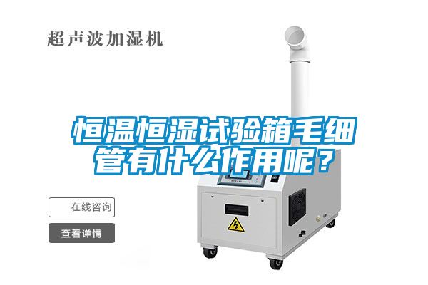 恒溫恒濕試驗箱毛細(xì)管有什么作用呢？
