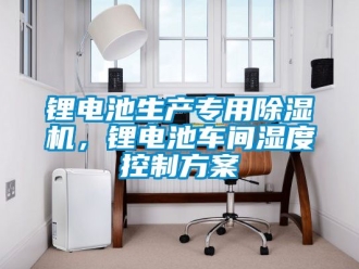 企業(yè)新聞鋰電池生產專用除濕機，鋰電池車間濕度控制方案