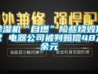 企業新聞除濕機“自燃”險些燒毀別墅 電器公司被判賠償48萬余元