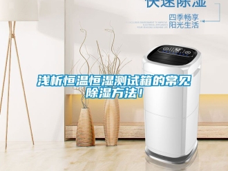 知識百科淺析恒溫恒濕測試箱的常見除濕方法！